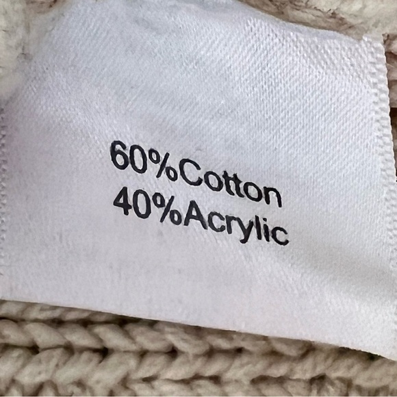 SAHALIE Cream Cable Knit Pattern Block Long Sleeve Sweater Women's Size S - Picture 15 of 16